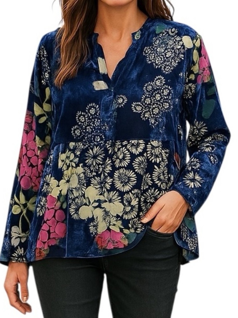 Johnny Was Sierra Burnout Velvet Tunic NWT (oversized)